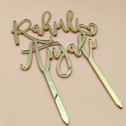 Personalized Wedding/Anniversary Acrylic Cake Topper - CWA07