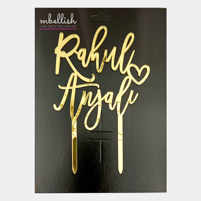 Personalized Wedding/Anniversary Acrylic Cake Topper - CWA07