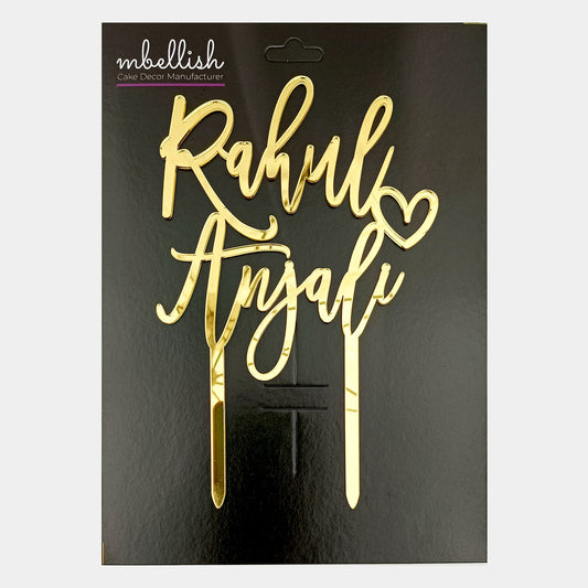 Personalized Wedding/Anniversary Acrylic Cake Topper - CWA07