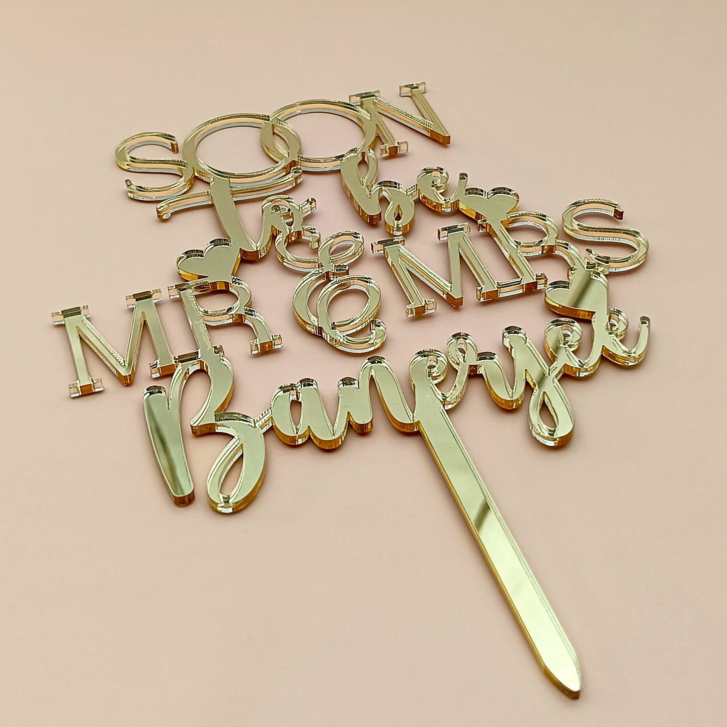 Personalized Bridal Shower/Engagement Acrylic Cake Topper - CWA11