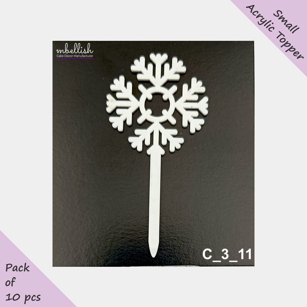 Merry Christmas Acrylic Cake Topper | Size - 3 inches, Pack of 10, SKU-C_3_11