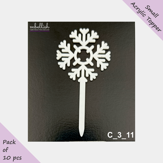 Merry Christmas Acrylic Cake Topper | Size - 3 inches, Pack of 10, SKU-C_3_11