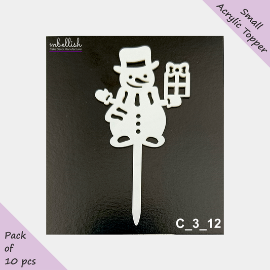 Merry Christmas Acrylic Cake Topper | Size - 3 inches, Pack of 10, SKU-C_3_12