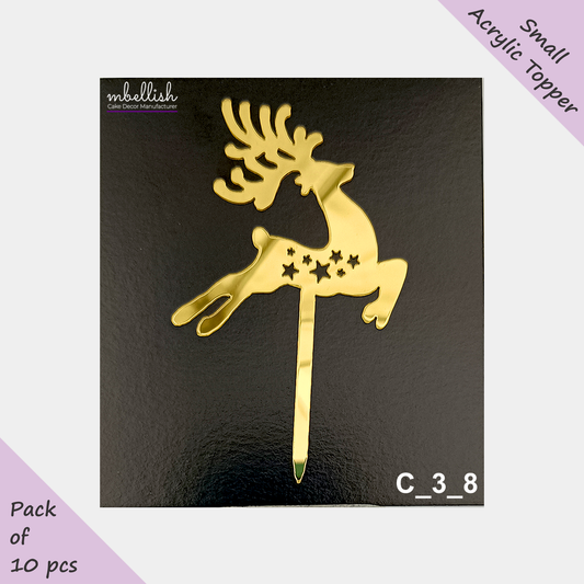 Merry Christmas Acrylic Cake Topper | Size - 3 inches, Pack of 10, SKU-C_3_08