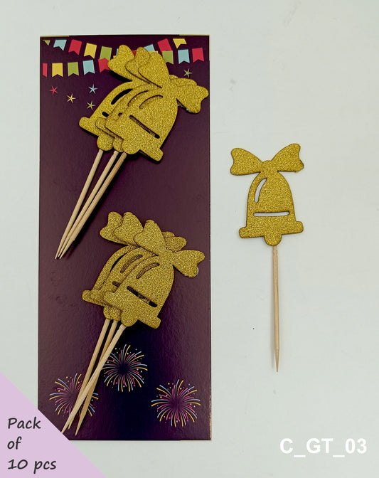 Christmas & New Year Toothpick Tags | Size - 3 inches, Pack of 10, SKU - C_GT_03