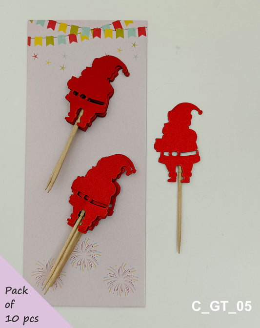 Christmas & New Year Toothpick Tags | Size - 3 inches, Pack of 10, SKU - C_GT_05