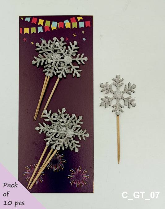 Christmas & New Year Toothpick Tags | Size - 3 inches, Pack of 10, SKU - C_GT_07