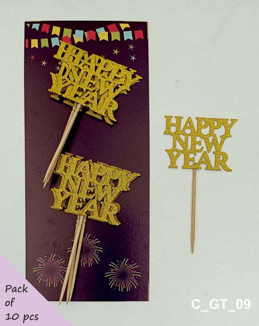 Christmas & New Year Toothpick Tags | Size - 3 inches, Pack of 10, SKU - C_GT_09