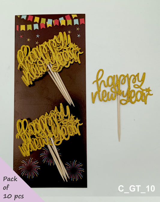 Christmas & New Year Toothpick Tags | Size - 3 inches, Pack of 10, SKU - C_GT_10
