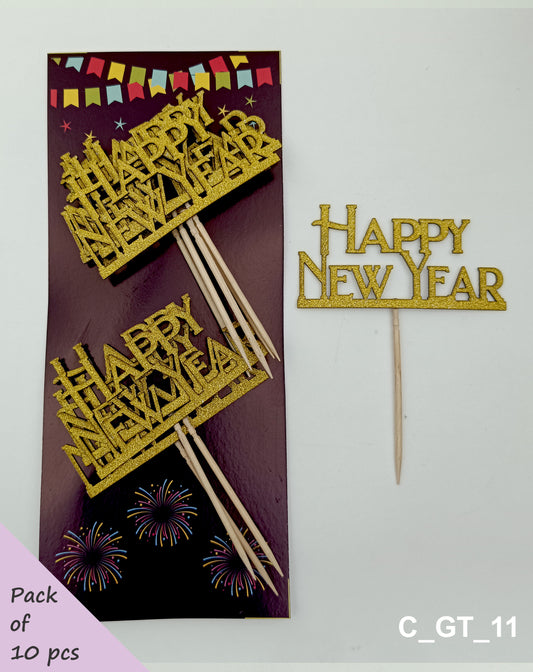 Christmas & New Year Toothpick Tags | Size - 3 inches, Pack of 10, SKU - C_GT_11