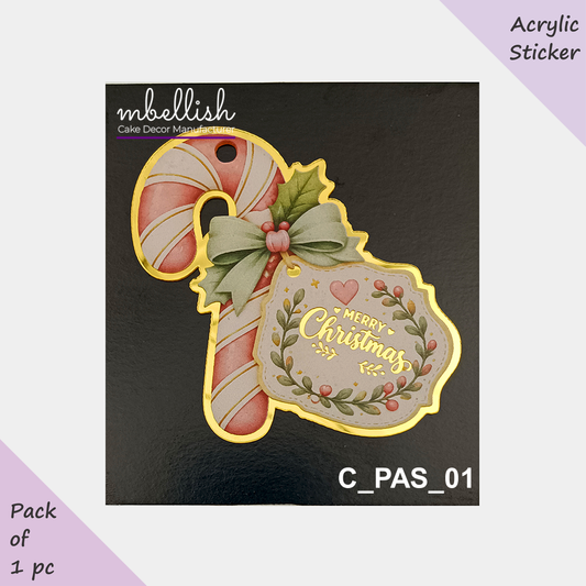 Christmas Premium Acrylic Sticker / Gift Tag | Size - 3 inches, Pack of 1, SKU - C_PAS_01