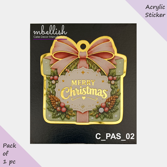 Christmas Premium Acrylic Sticker / Gift Tag | Size - 3 inches, Pack of 1, SKU - C_PAS_02