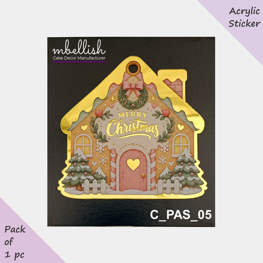 Christmas Premium Acrylic Sticker / Gift Tag | Size - 3 inches, Pack of 1, SKU - C_PAS_05