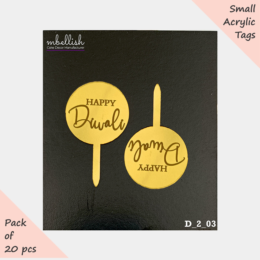 Diwali Acrylic Toppers, Size - Small, Pack of 20, SKU- D_2_03