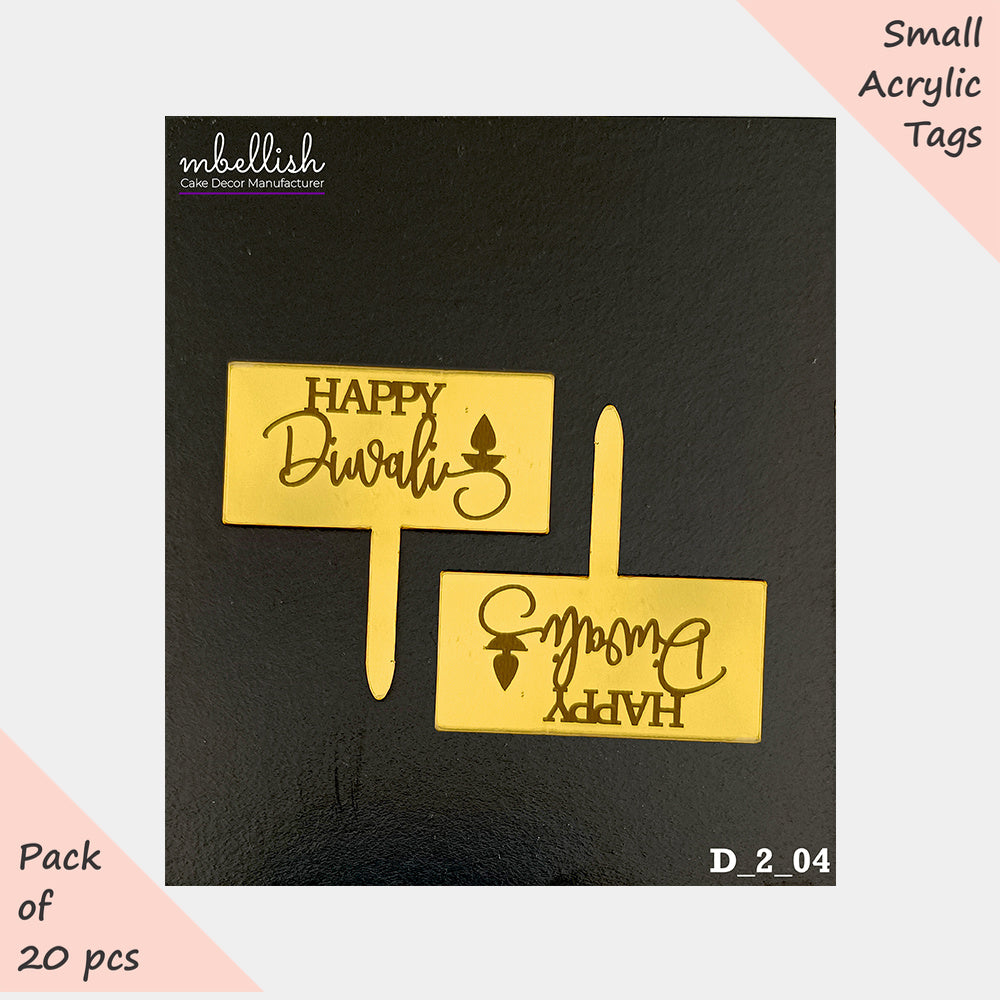 Diwali Acrylic Toppers, Size - Small, Pack of 20, SKU- D_2_04