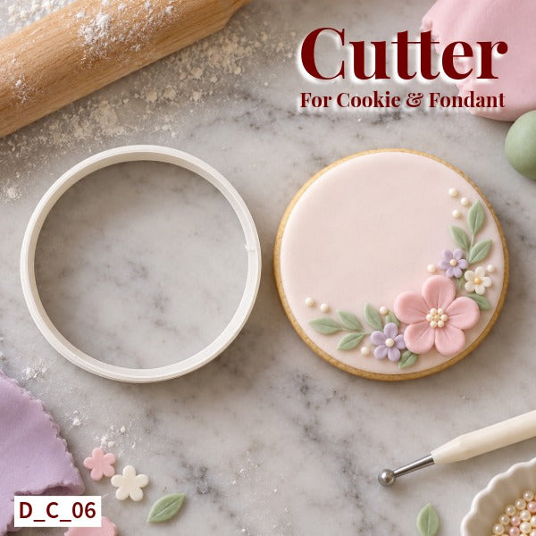 Round  Cutter Size- 3 Inch | Diwali Cookie & Fondant Cutter for Cake Decoration. SKU - D_C_06