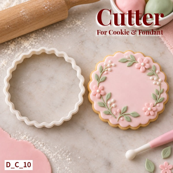 Scalloped Circle Cutter Size- 3 Inch | Diwali Cookie & Fondant Cutter for Cake Decoration. SKU - D_C_10