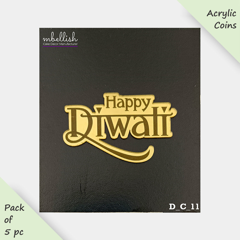 Diwali Acrylic Coins & Charms, Size - 2 inches, Pack of 5, SKU - D_C_11