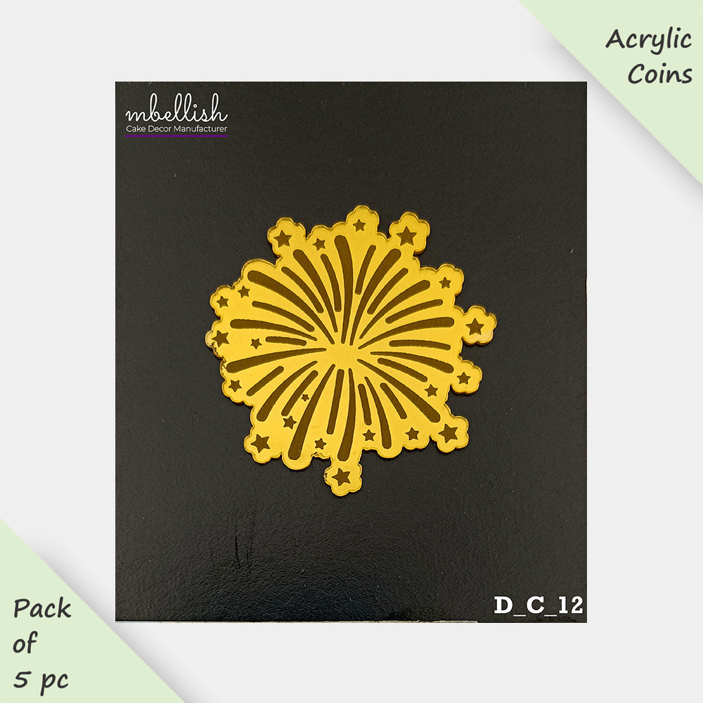 Diwali Acrylic Coins & Charms, Size - 2 inches, Pack of 5, SKU - D_C_12