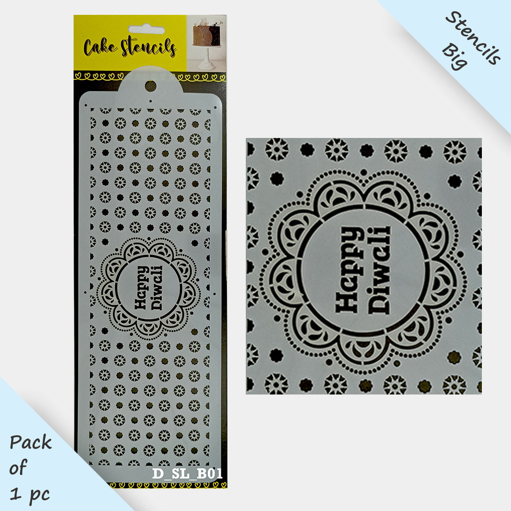 Diwali Stencil Design Size - 4 x 12 inches ~ Pack of 1, Sku - D_SL_B01
