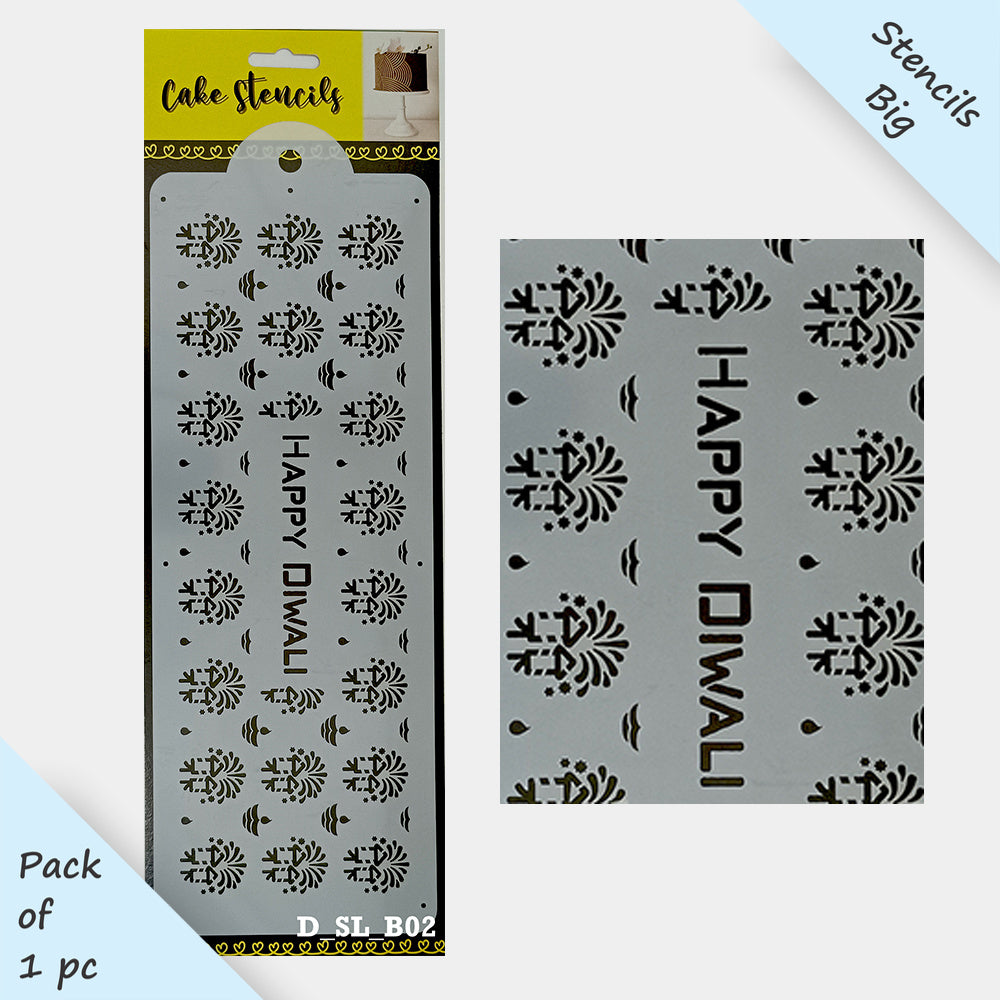 Diwali Stencil Design Size - 4 x 12 inches ~ Pack of 1, Sku - D_SL_B02