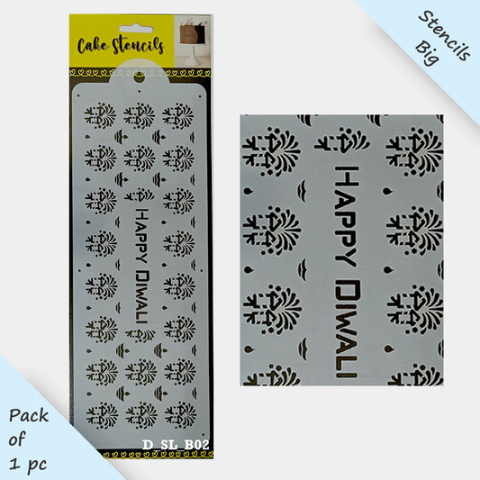 Diwali Stencil Design Size - 4 x 12 inches ~ Pack of 1, Sku - D_SL_B02
