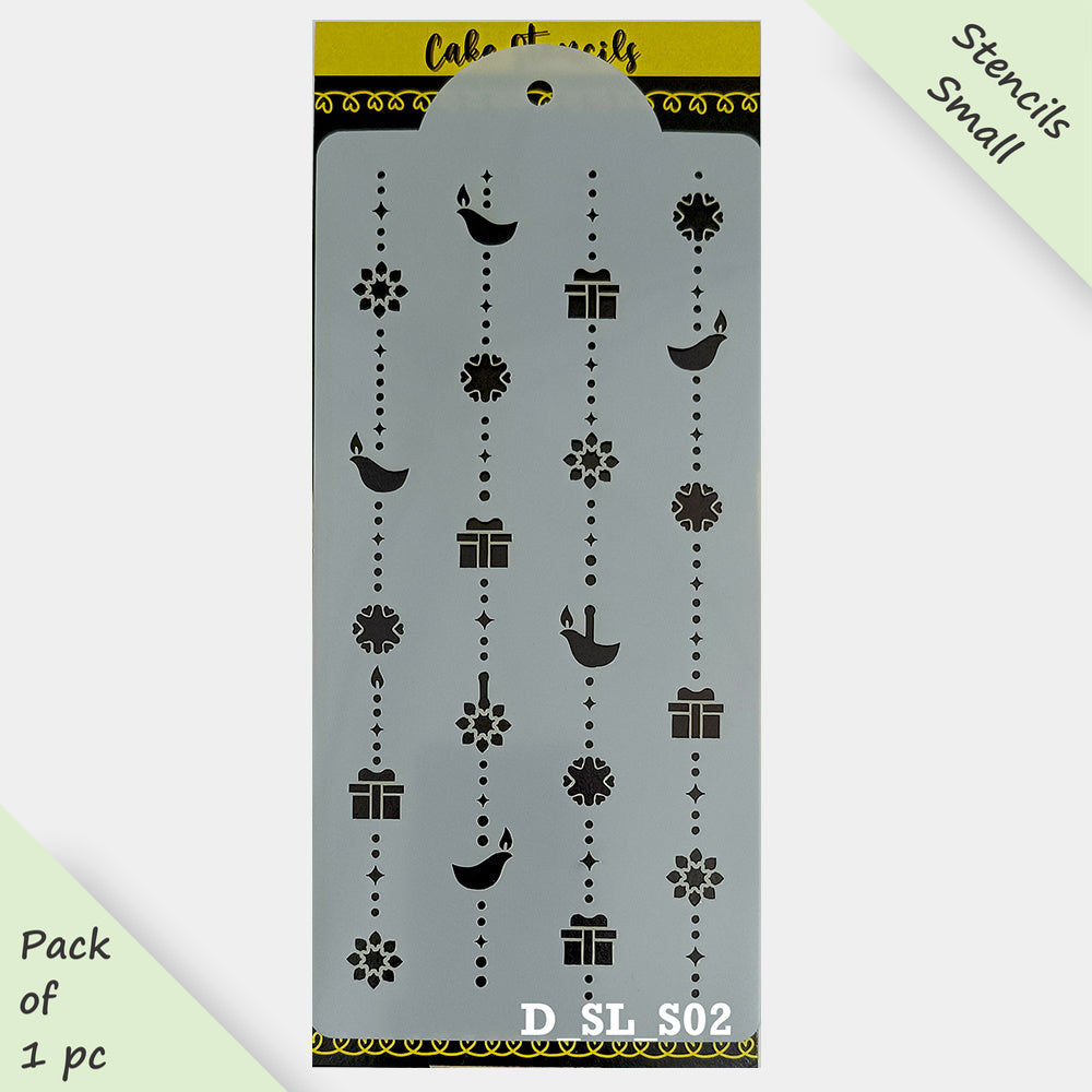 Diwali Stencil Design Size - 4 x 12 inches ~ Pack of 1, Sku - D_SL_S02