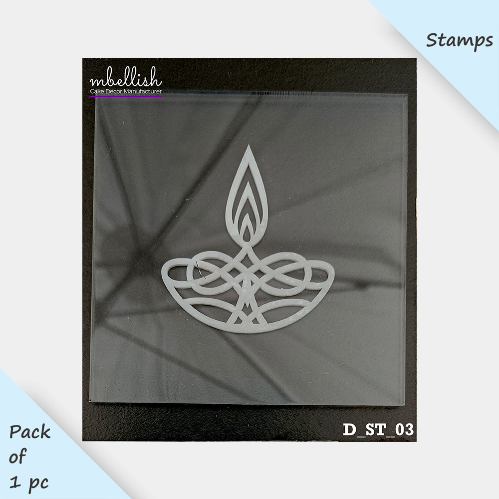 Diwali Acrylic Stamp, Size - 3 inches, Pack of 1, Sku - D_ST_03