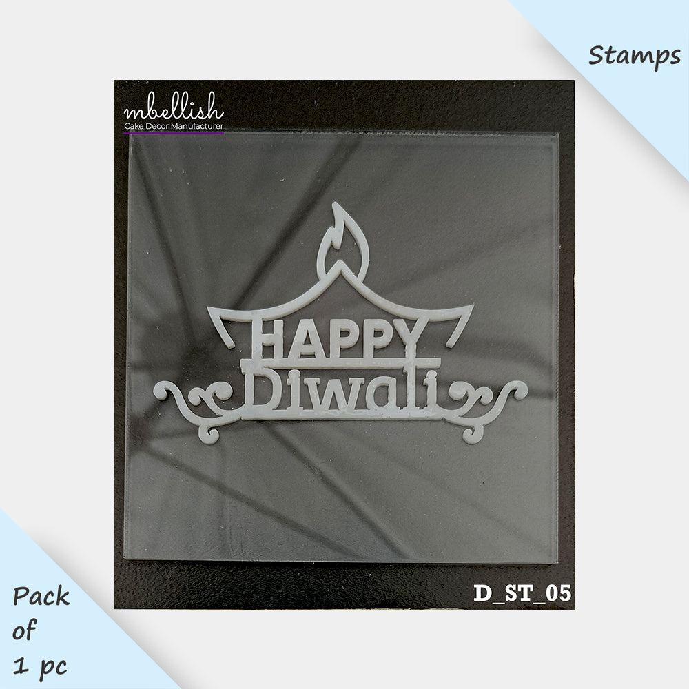 Diwali Acrylic Stamp, Size - 3 inches, Pack of 1, Sku - D_ST_05