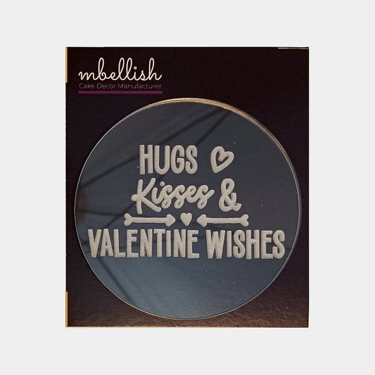Hugs kisses Valentine wishes Embosser, Size-3", Pack of 1, Sku - EM11227