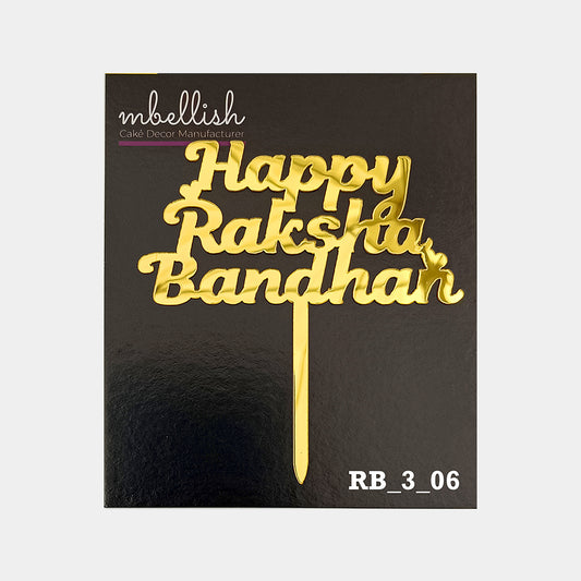 Happy Raksha Bandhan Acrylic Cake Topper, Size - Small, Pack of 10, SKU-RB_3_06