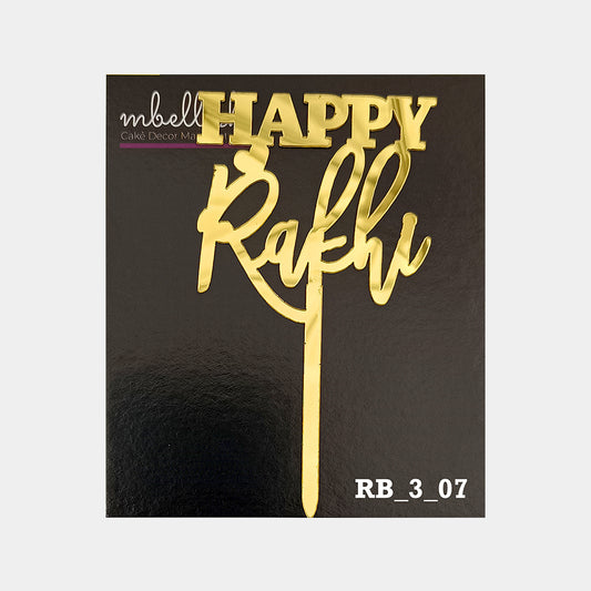 Happy Rakhi Acrylic Cake Topper, Size - Small, Pack of 10, SKU-RB_3_07