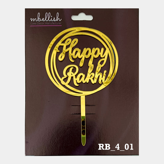 Happy Rakhi Acrylic Cake Topper, Size - Medium, Pack of 1, SKU- RB_4_01