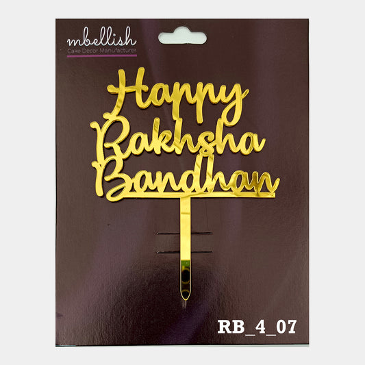 Happy Raksha Bandhan Acrylic Cake Topper, Size - Medium, Pack of 1, SKU- RB_4_07