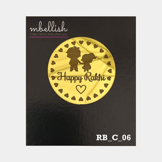 Happy Rakhi Acrylic Coins/Charms, Size - 2 inches, Pack of 5, SKU - RB_C_06