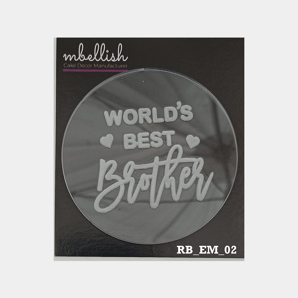 Worlds Best Brother Embosser, Size-3", Pack of 1, Sku - RB_EM_02