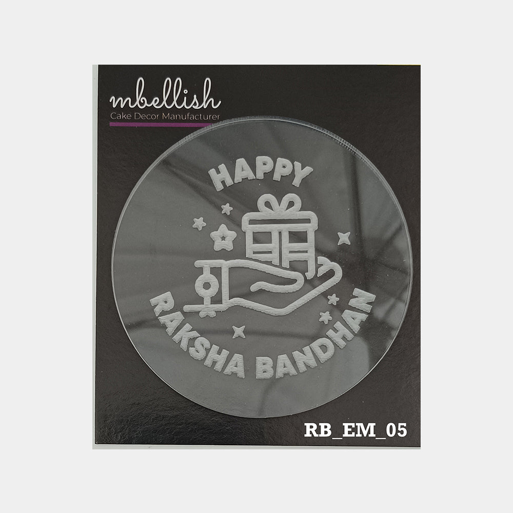 Happy Raksha Bandhan Embosser, Size-3", Pack of 1, Sku - RB_EM_05
