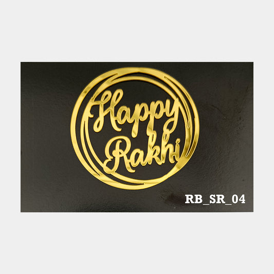 Happy Rakhi Acrylic Sticker, Size -3.75/4 in ~, Pack of 5, Sku - RB_SR_04
