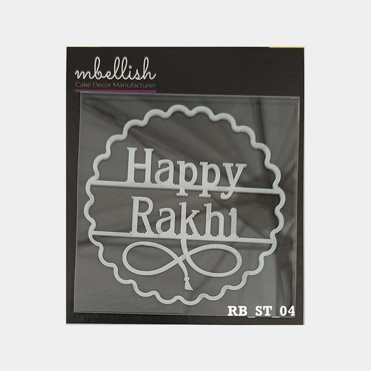 Happy Rakhi Acrylic Stamp, Size - 3", Pack of 1, Sku - RB_ST_04