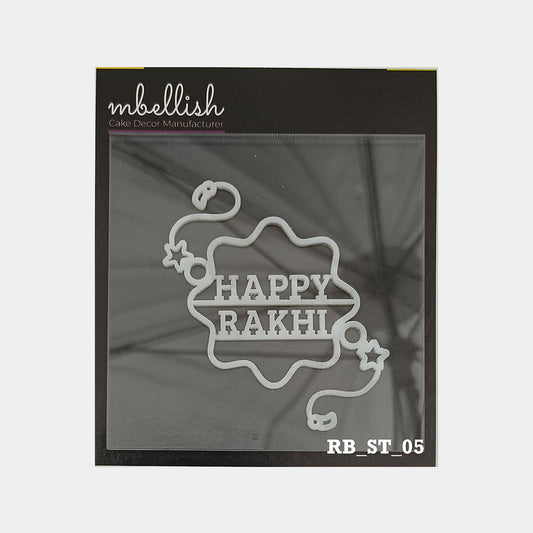 Happy Rakhi Acrylic Stamp, Size - 3", Pack of 1, Sku - RB_ST_05