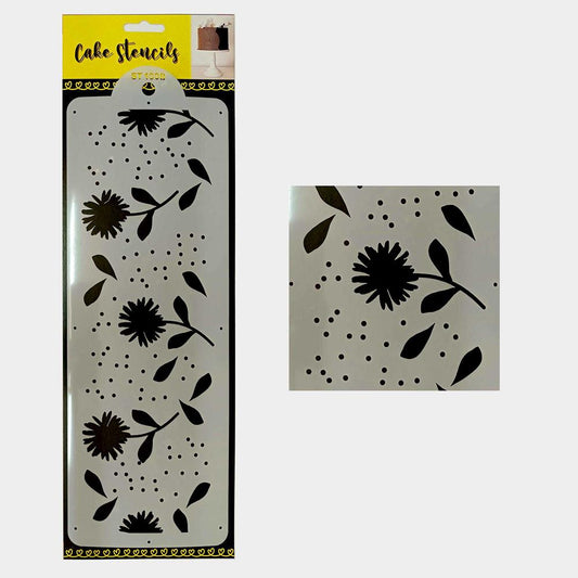 Floral Stencil, Design Size 4 x 12 inches, SKU-SL10916