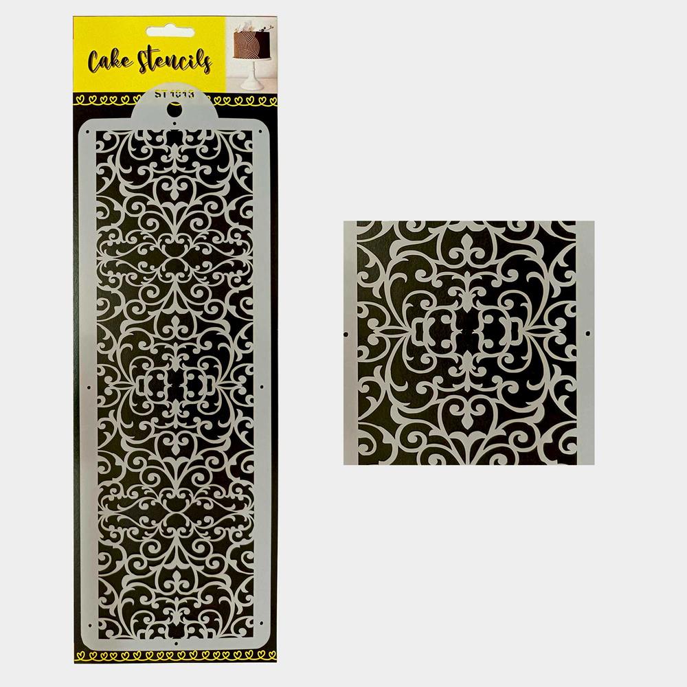 Ornamental Lattice Stencil, Design Size 4 x 12 inches, SKU-SL10921