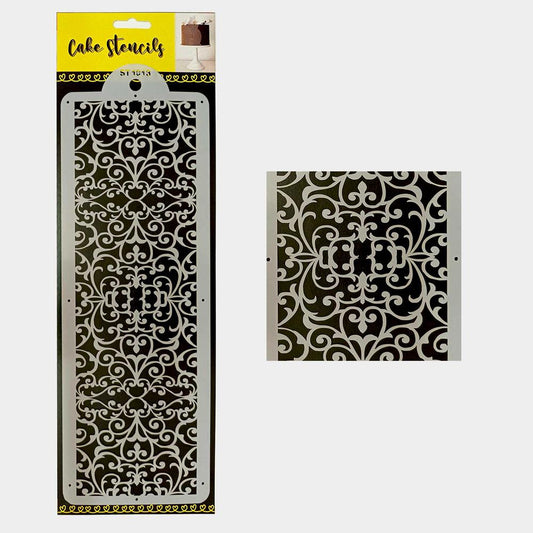 Ornamental Lattice Stencil, Design Size 4 x 12 inches, SKU-SL10921