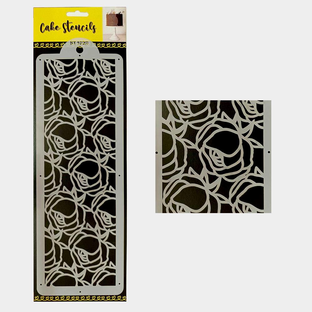 Rose Stencil Design, Design Size 4 x 12 inches, SKU-SL10928