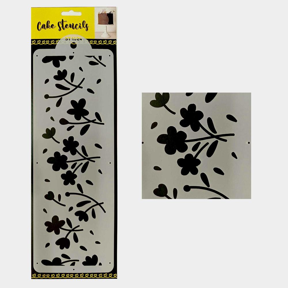 Floral Stencil, Design Size 4 x 12 inches, SKU-SL10932