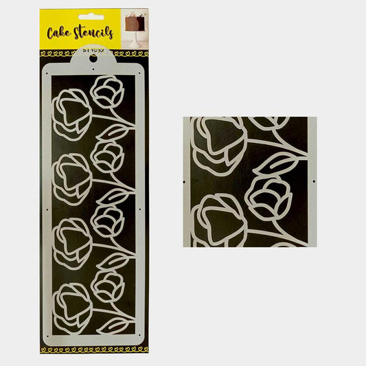 Rose Stencil, Design Size 4 x 12 inches, SKU-SL10940