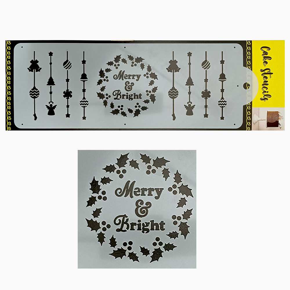 Merry Christmas Stencil Design Size – 4 x 12 inches ~ Pack of 1, Sku - SL11171