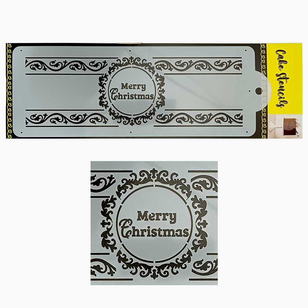 Merry Christmas Stencil Design Size – 4 x 12 inches ~ Pack of 1, Sku - SL11173