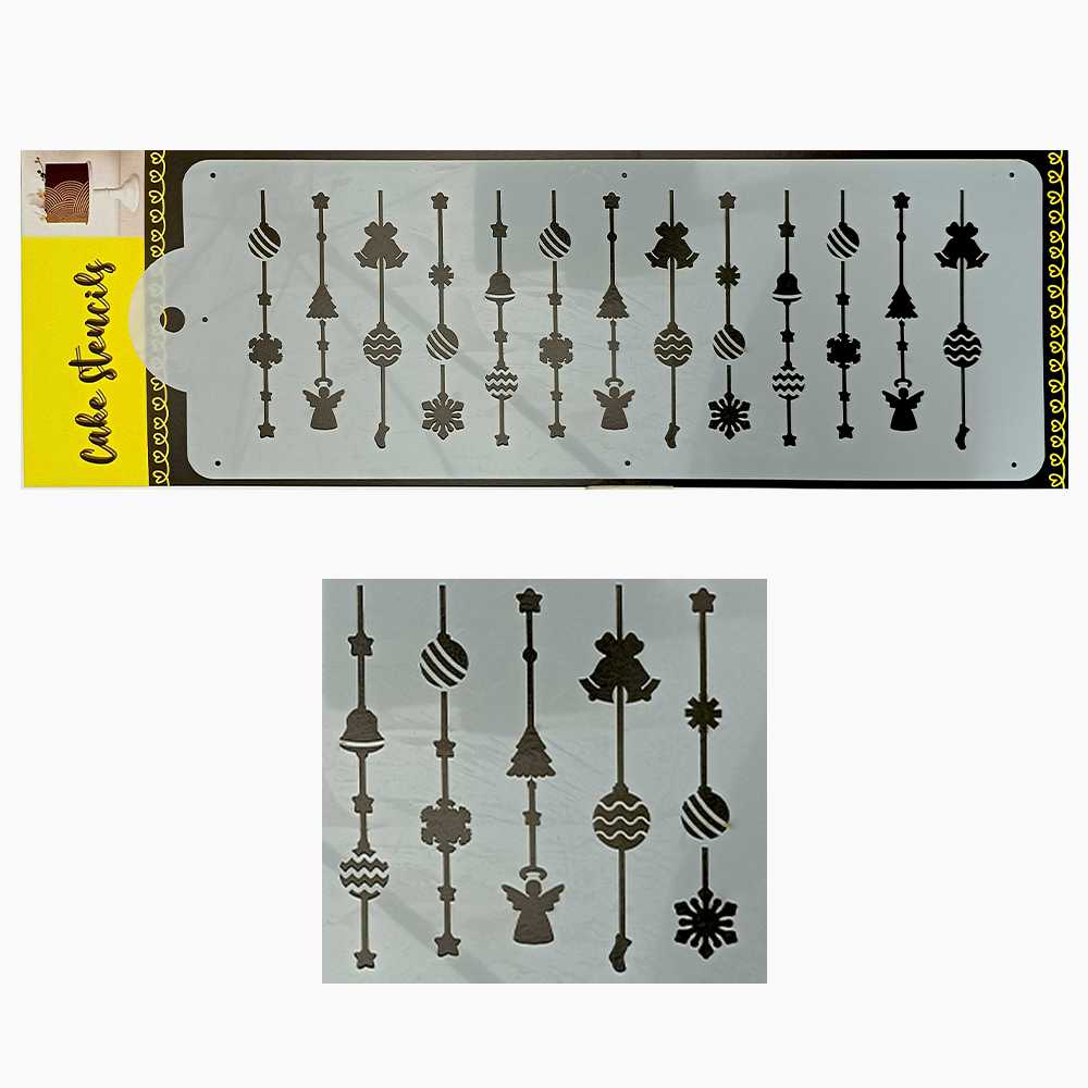 Christmas Ornaments Stencil Design Size – 4 x 12 inches ~ Pack of 1, Sku - SL11177