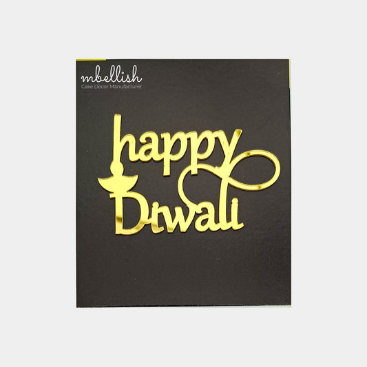 Happy Diwali Acrylic Sticker, Size -Small, Pack of 5, Sku - SS3